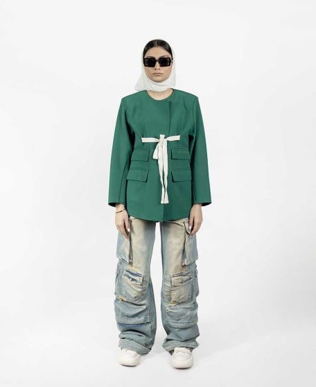 مانتو کمربند دار زنانه