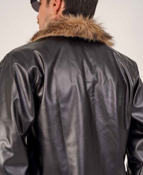 ژاکت یقه خز دار مردانه