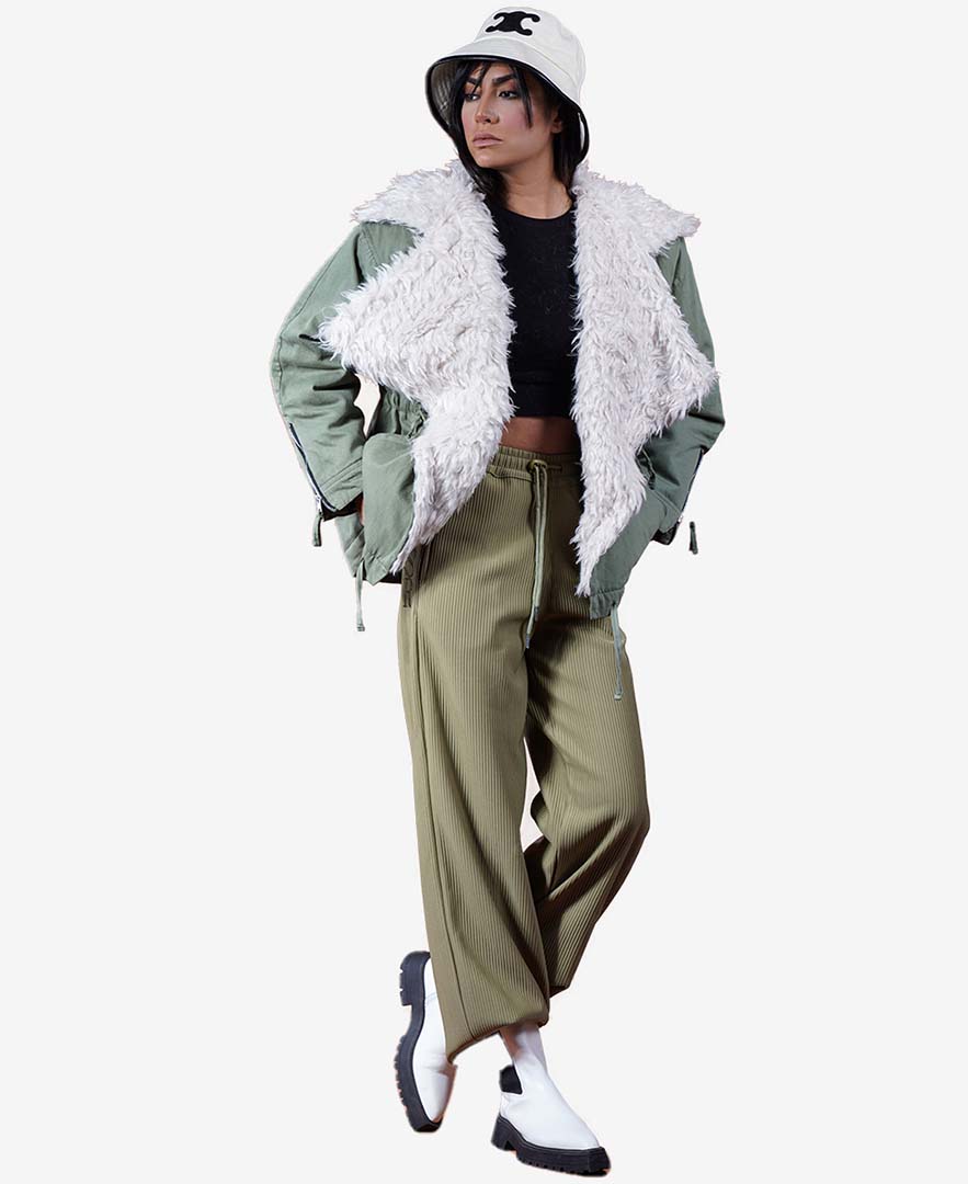 کاپشن خز دار زنانه