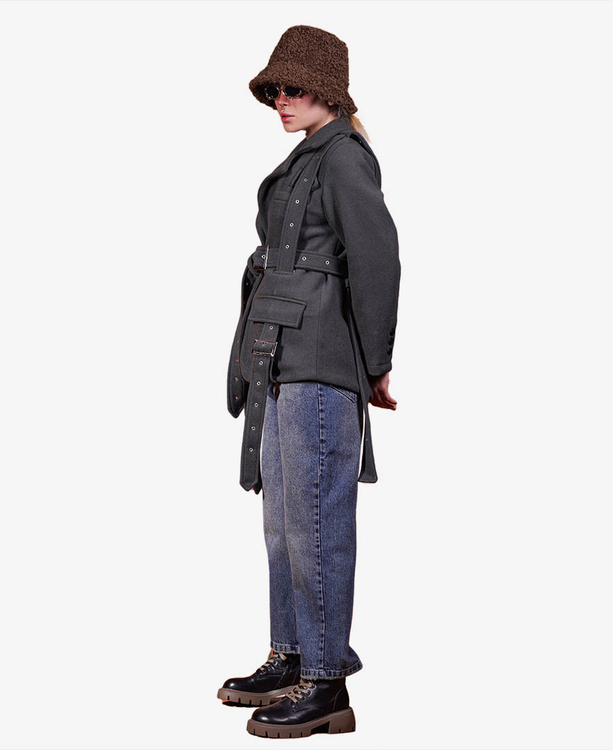 پالتو پرچ دار زنانه