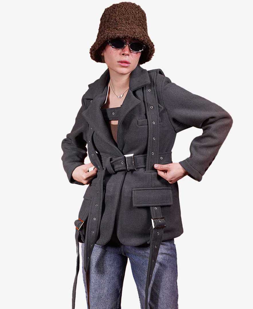 پالتو پرچ دار زنانه