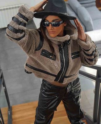 کاپشن پرچ دار زنانه