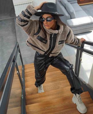 کاپشن پرچ دار زنانه