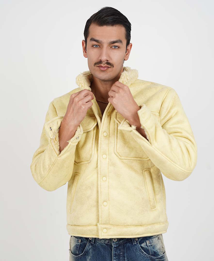 کاپشن یقه خز دار مردانه