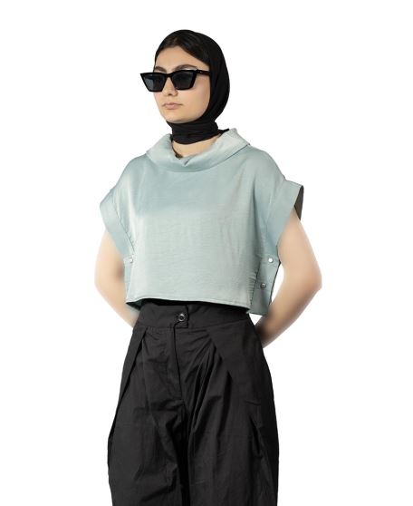 تاپ یقه ایستاده زنانه