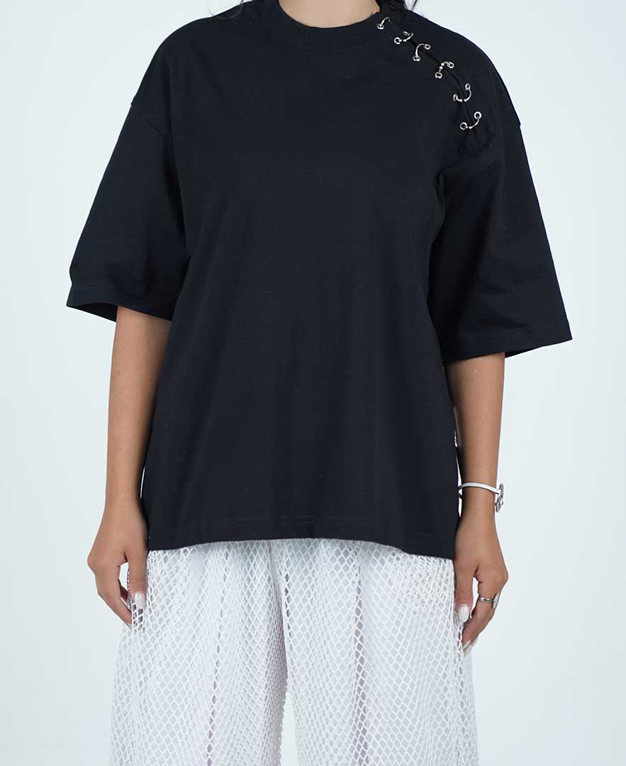 تیشرت پرچ دار زنانه