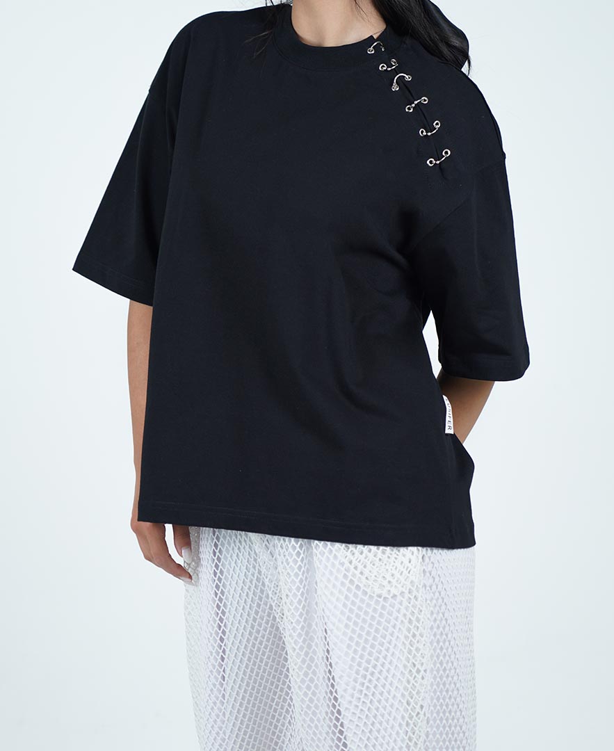 تیشرت پرچ دار زنانه