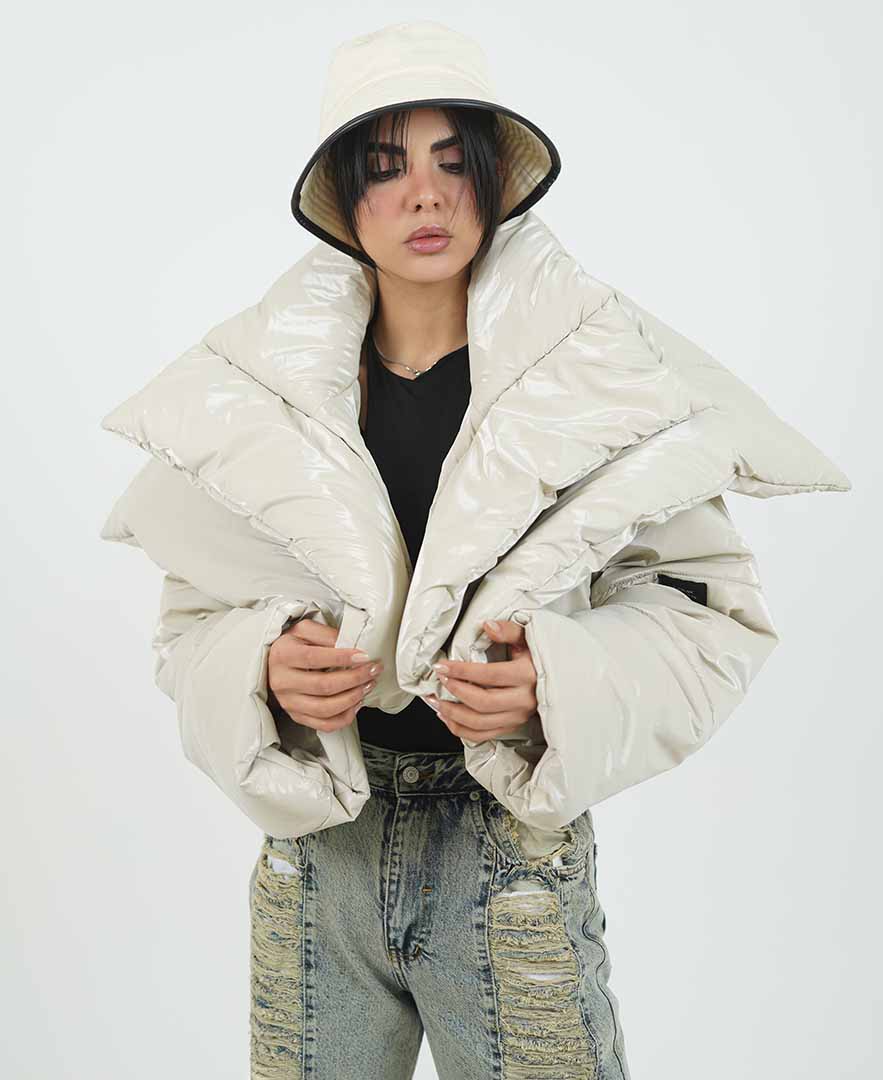 پافر یقه دوبل زنانه